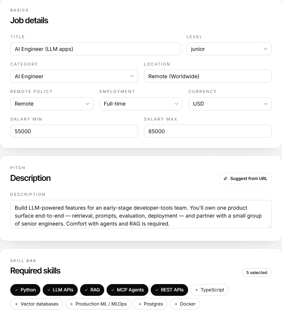 Create the job